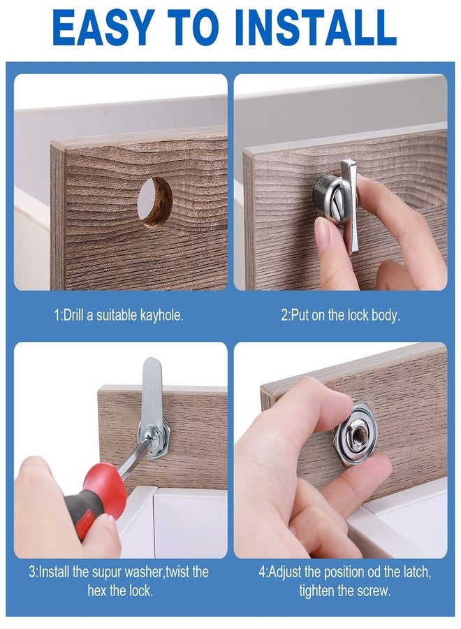Ferraycle 10-Piece 7/8" Thumb Operated Offset Cam Compartment Lock for RV, Vehicles & Storage - Image 4